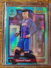 2021-22 Topps Merlin Chrome Gerard Pique AQUA Prism #110 FC Barcelona